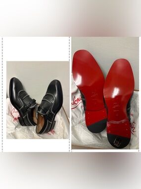 Christian Louboutin MONKOCHAIN Single-Monk strap Leather Chain Loafers (Men : 9)